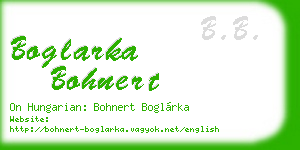boglarka bohnert business card